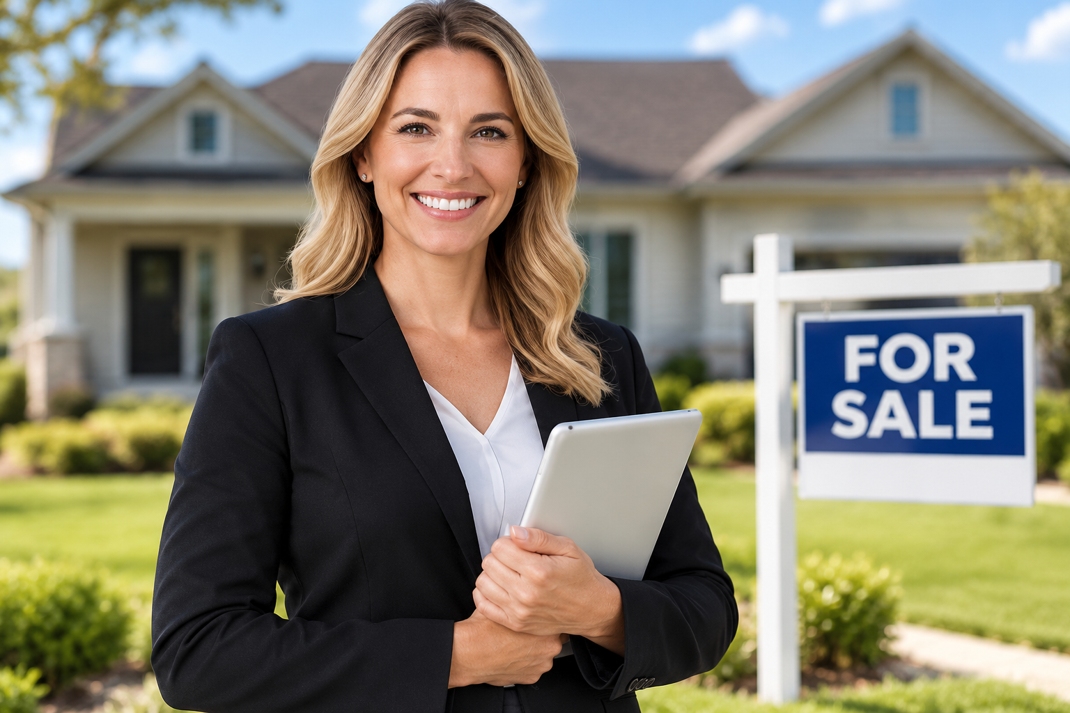 Smiling real estate agent